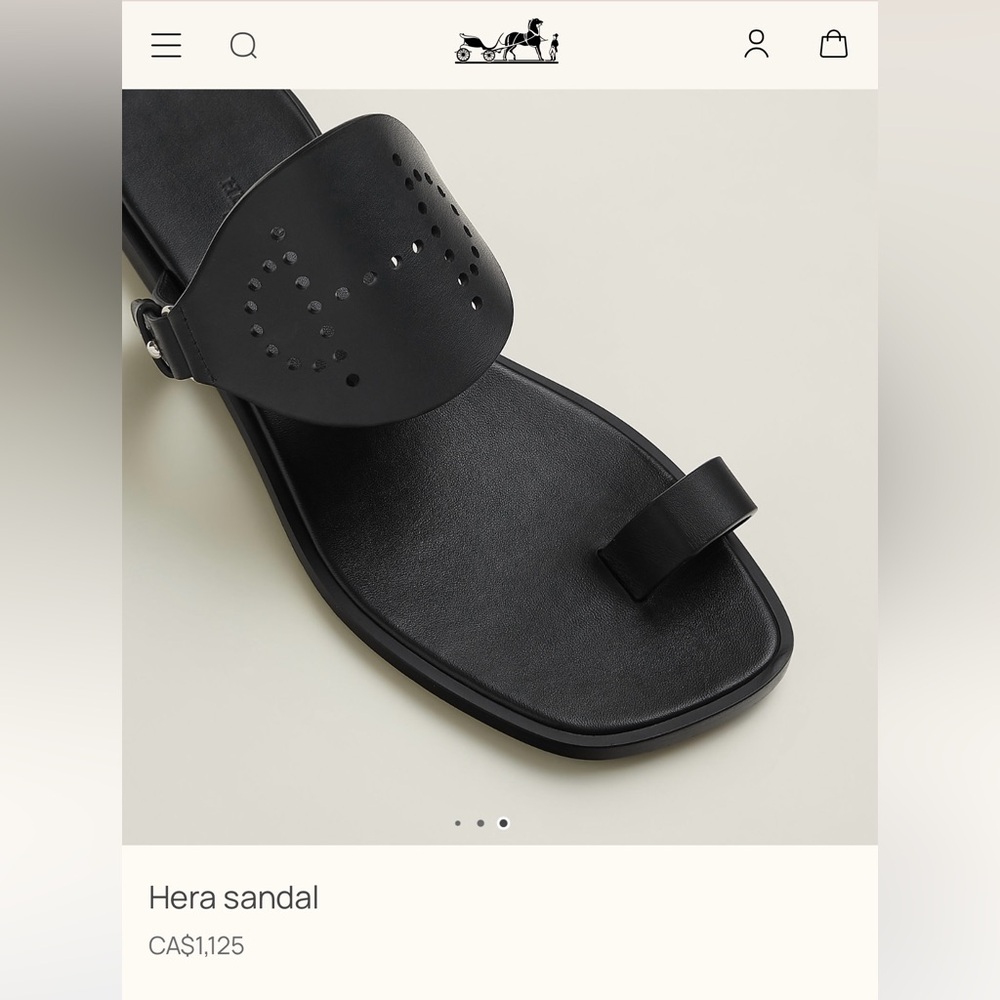 Hermes Hera Natural Tan Leather Slide Sandals - Picture 2 of 4